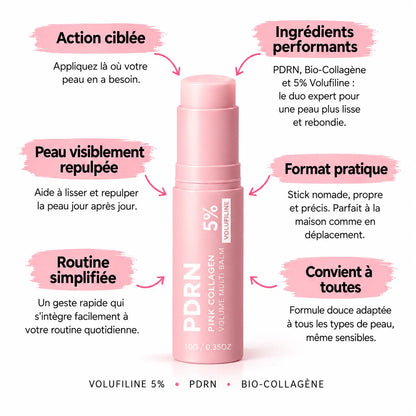 Stick PDRN Volufiline Bio-Collagène - baume anti-âge visage et corps K-Beauty